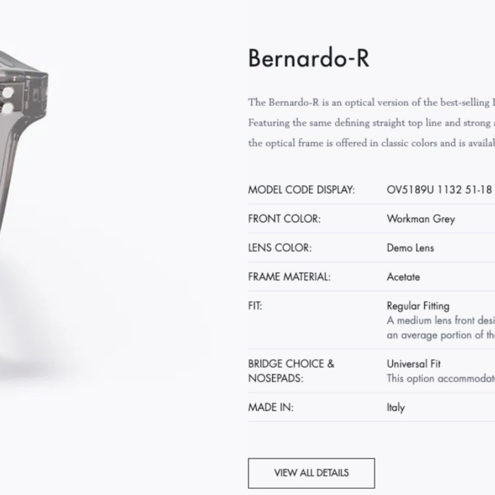 Oliver Peoples Bernardo-R 51mm Optical Millary/VSB Robert Downey Jr.'s Fav